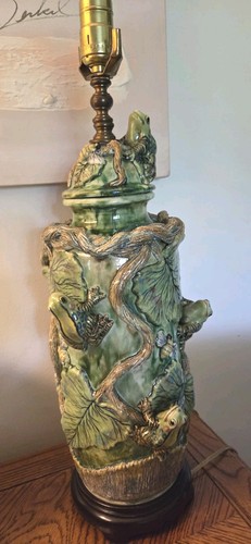 Vtg majolica palissy ceramic - palissy,